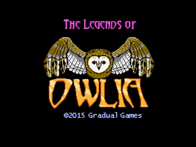 The Legends of Owlia (Homebrew) — Title screen